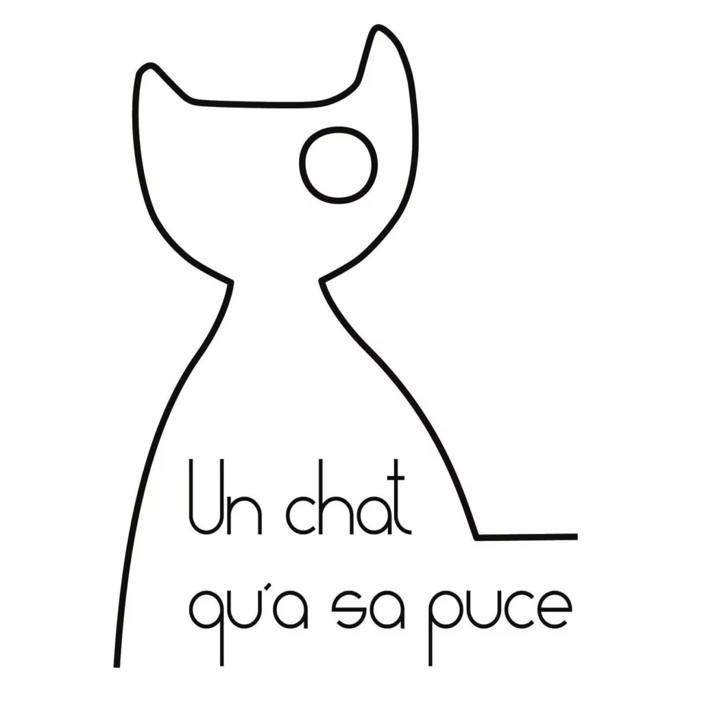 logo un chat qu a sa puce ki-kazh