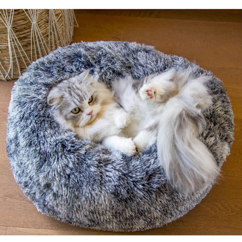 corbeille donut poilu gris chien chat ki-kazh
